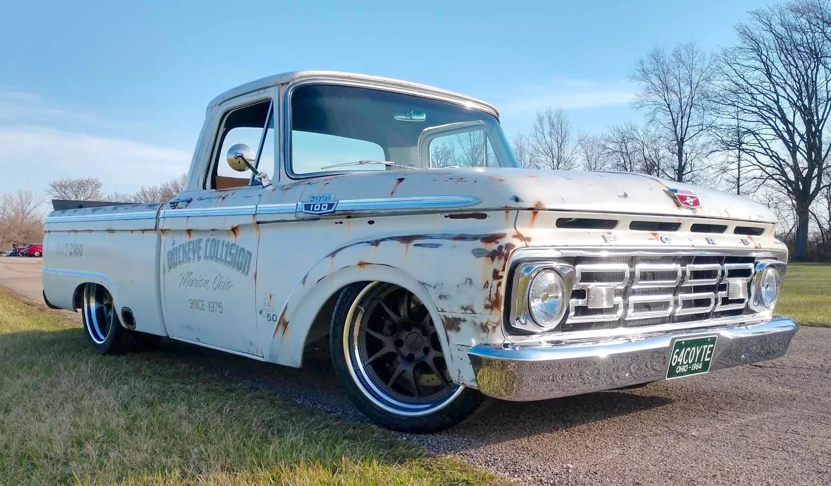 Brian Reed's Buckeye Collision 1964 Ford F100 on Forgeline Forged Three Piece GA3 Wheels