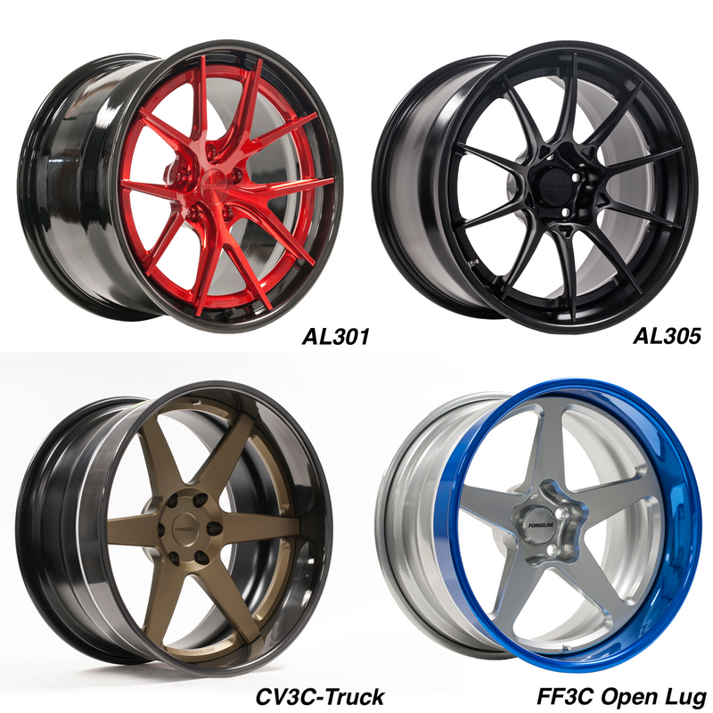 New Forgeline AL301, AL305, CV3C-Truck, and FF3C Open Lug Wheels