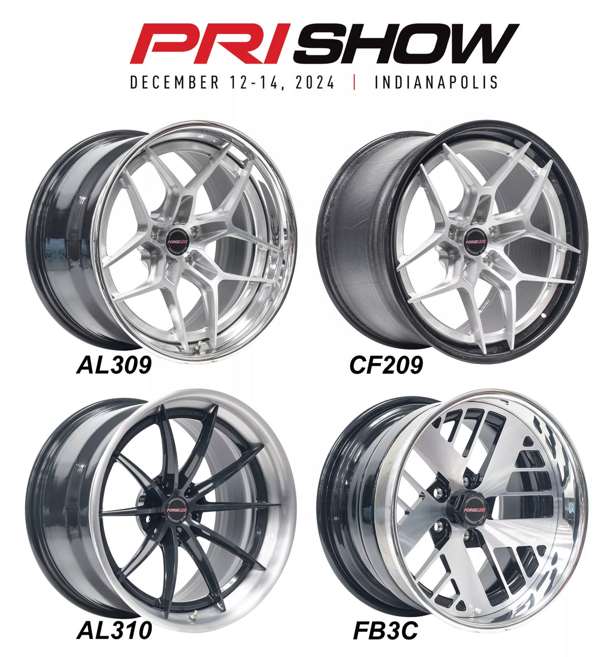Forgeline to Launch Four New Wheel Models and New Carbon Fiber at the 2024 PRI Show