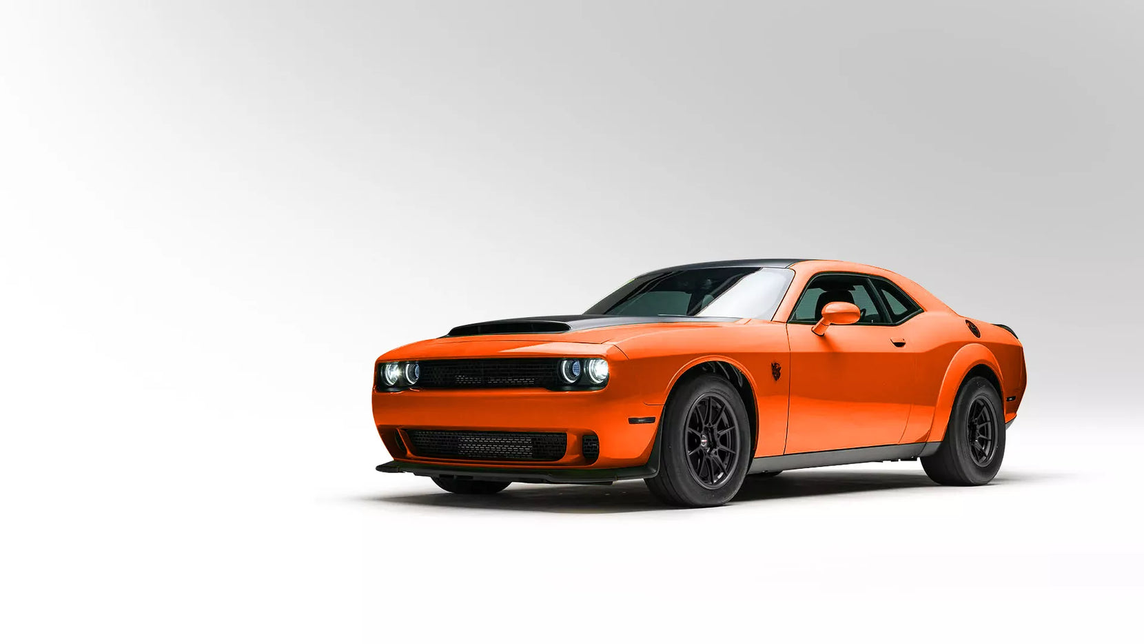 Go Mango Dodge Demon D170 on Forgeline LCF205 Lacks Carbon Dodge Drag Pack