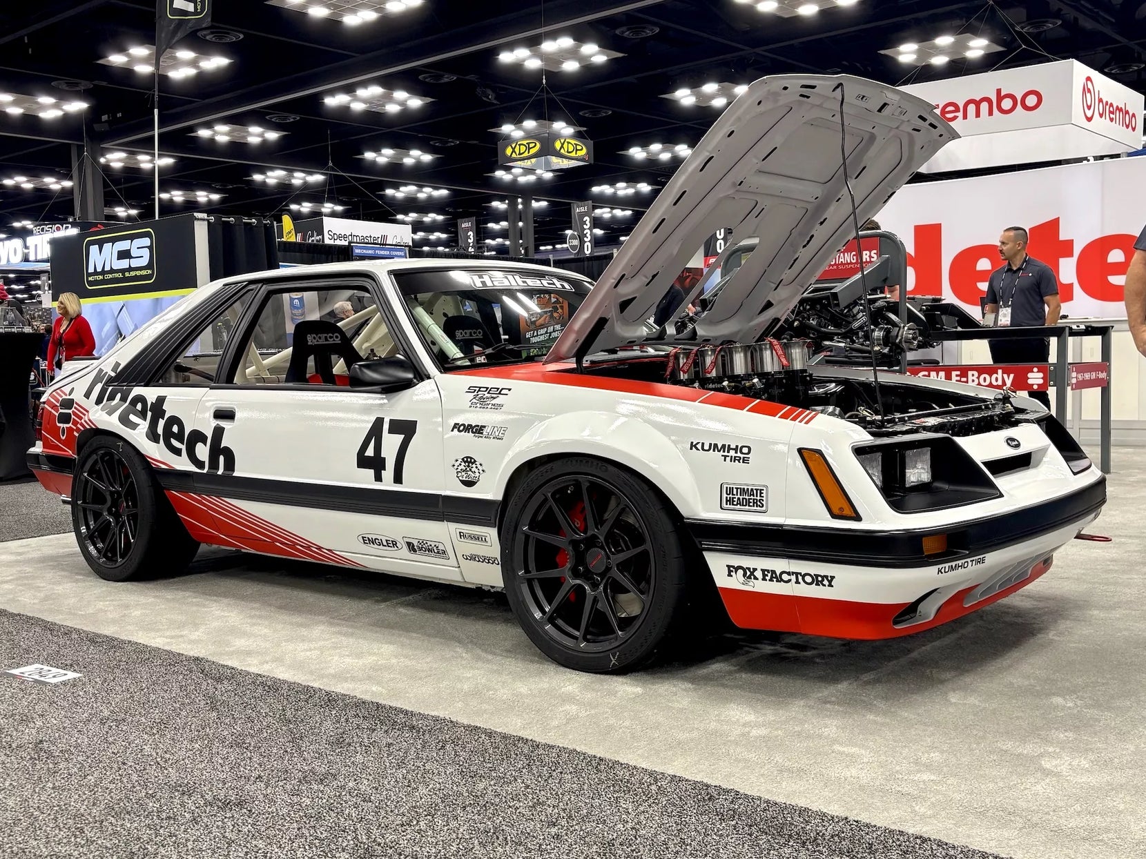RideTech's 1985 Ford Mustang on Forgeline One Piece Forged Monoblock GS1R Wheels