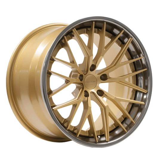 AL303 Finished with Satin Race Gold Center and Transparent Smoke Outer