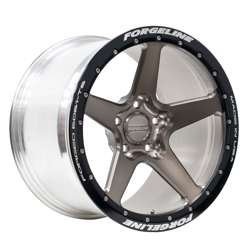 CF1R Beadlock finished in Brushed Bronze with Gloss Black Ring - Front View