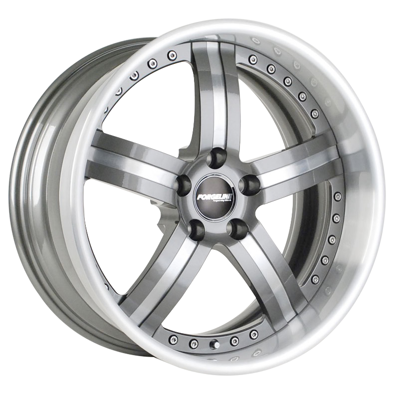 FS3P finished with Gunmetal center, Brushed outer, and Solid Spoke option