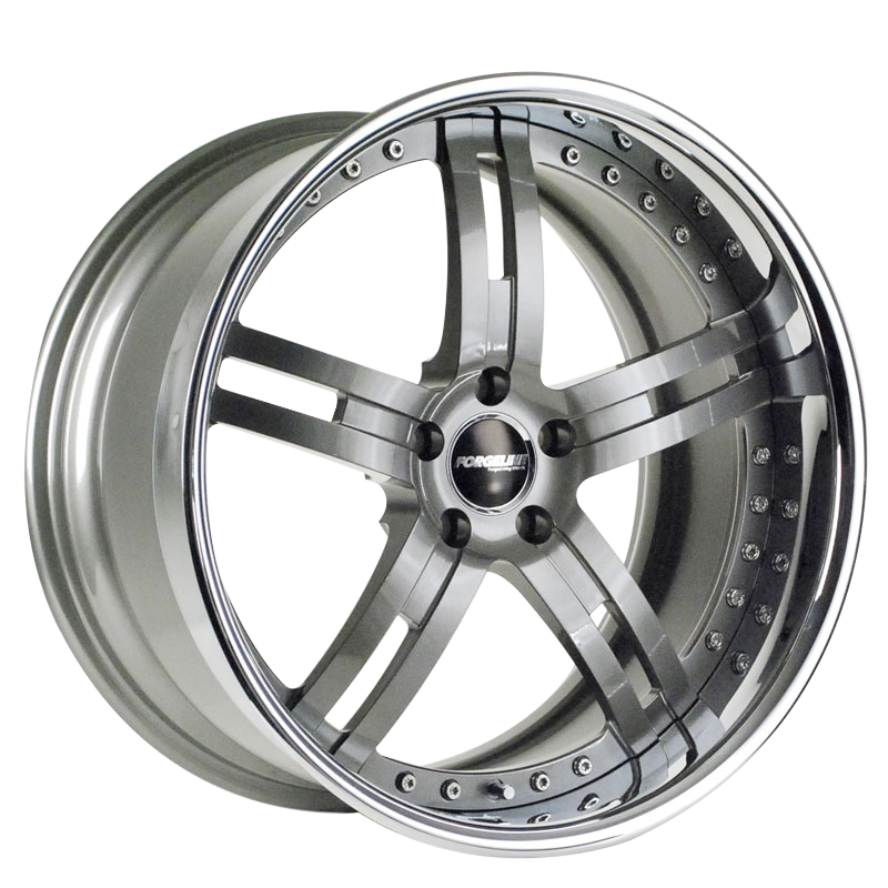 FS3P finished with Gunmetal center, Brushed outer, and Solid Spoke option - spoke detail