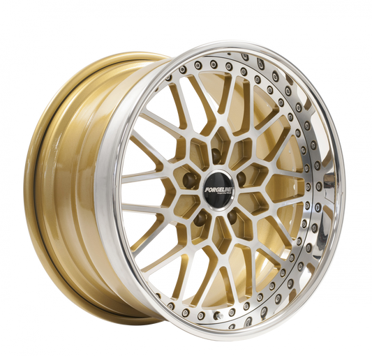 Forgeline TA3 Finished with Race Gold/HTM Center and Polished Outer (Exposed Hardware)