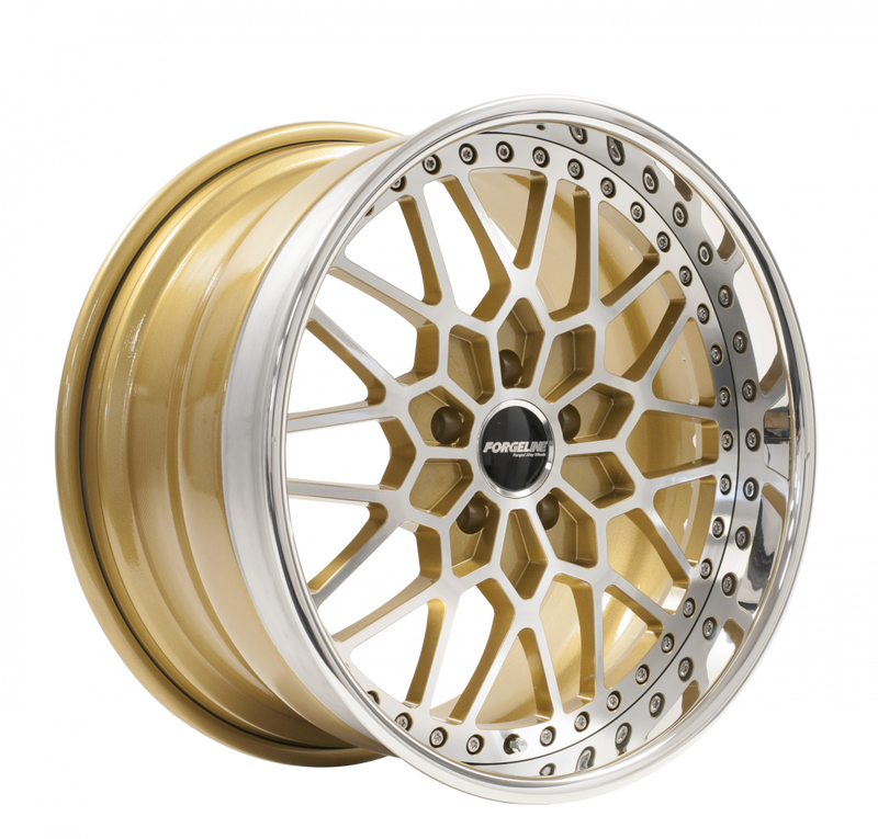 Forgeline TA3 Finished with Race Gold/HTM Center and Polished Outer (Exposed Hardware)