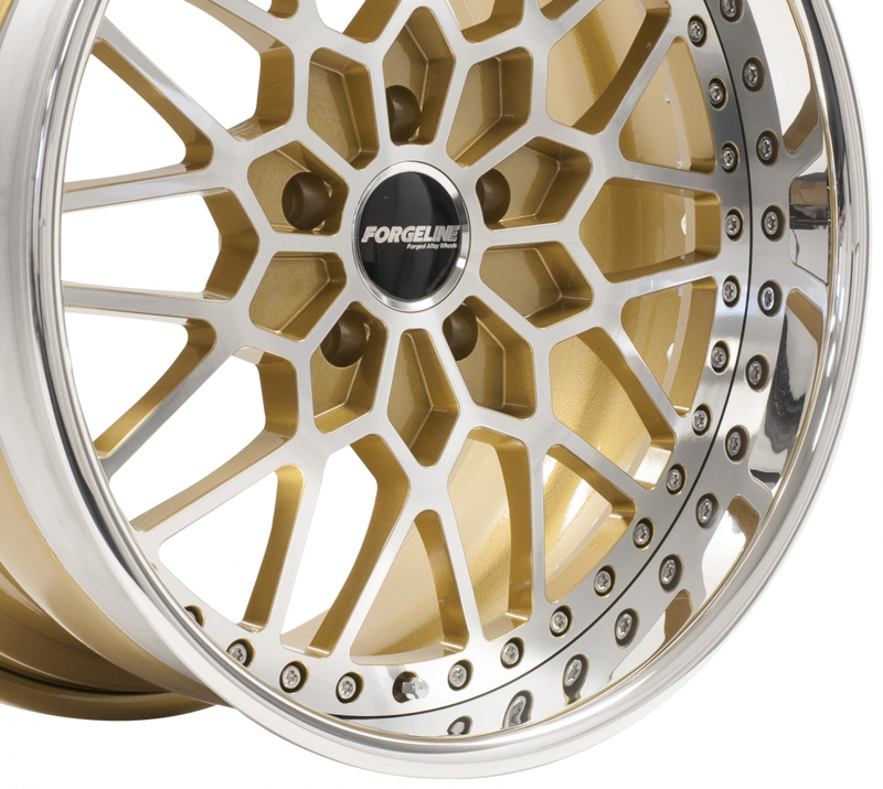 Forgeline TA3 Finished with Race Gold/HTM Center and Polished Outer (Exposed Hardware)