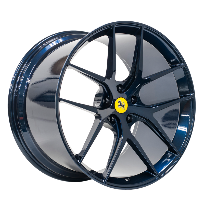 VX1 machined for Ferrari Cap, Misty Midnight Powdercoat