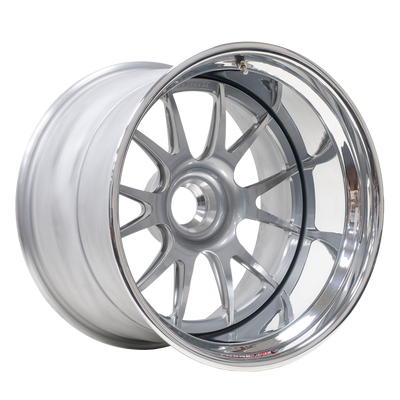 TA3R rear wheel finished with Hyper Sliver center and Polished outer