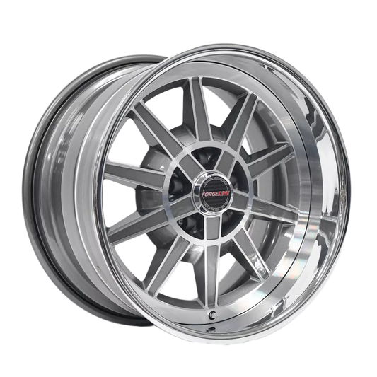 SH3 Finished with Gunmetal/HTM Center, Polished Outer, and Carbon Fiber Inlay Center Cap