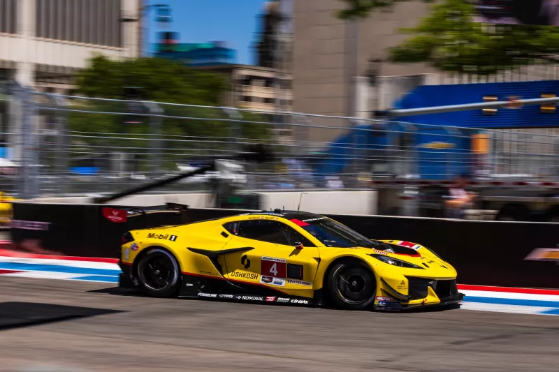Pratt Miller Motorsports No.4 Chevrolet Corvette GT3.R on Forgeline one piece forged monoblock SS1R-GT wheels in Detroit