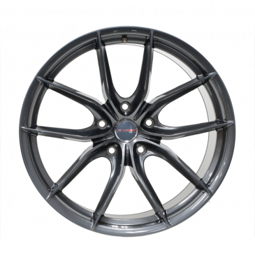 Flow Formed F01 20x12 in Anthracite with Standard Charcoal Center Cap, Front