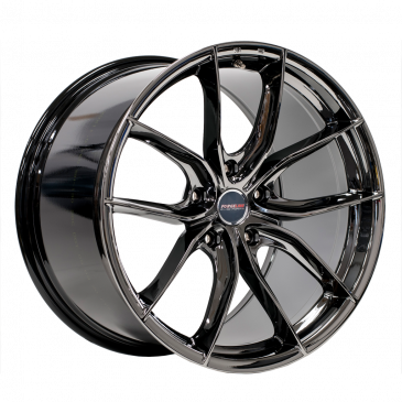 Flow Formed F01 20x12 Medium in Black Ice with Charcoal Center Cap