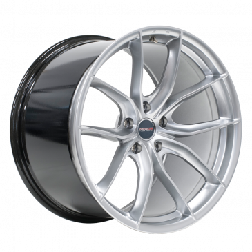 Flow Formed F01 Deep Concave 20x12 in Liquid Silver with Standard Cap
