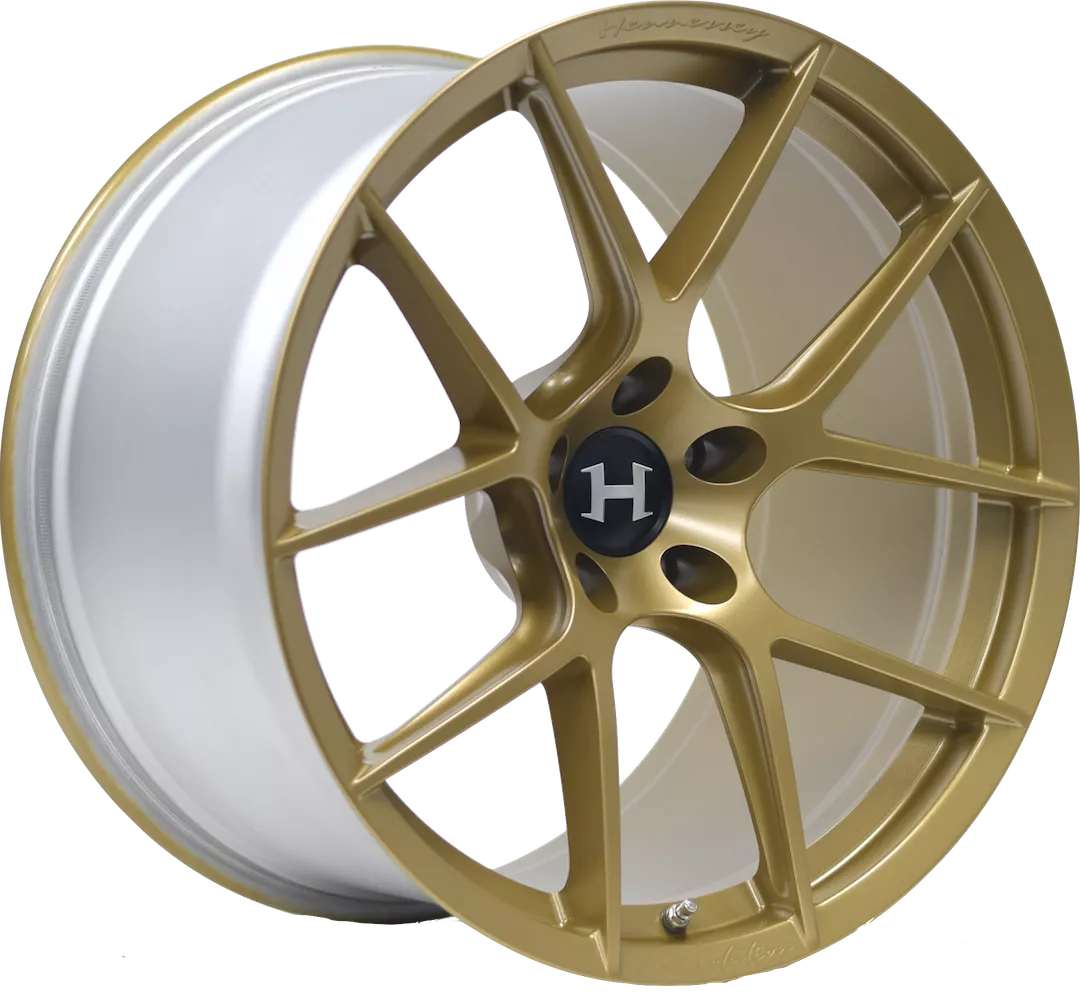 Satin Motorsport Gold on Forgeline One Piece Forged Monoblock Hennessey HP3