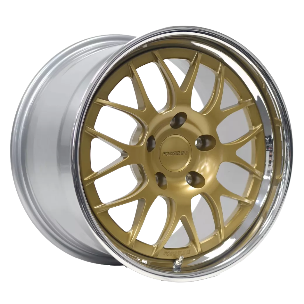 Satin Motorsport Gold on Forgeline Forged Three Piece GW3