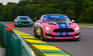 PF Racing Ford Mustang GT4s on Forgeline One Piece Forged Monoblock GS1R Wheels at VIR