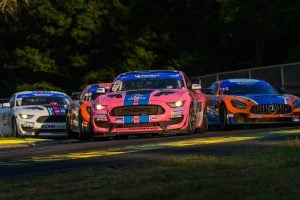 PF Racing Ford Mustang GT4 on Forgeline One Piece Forged Monoblock GS1R Wheels at VIR