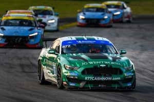 PF Racing Ford Mustang GT4 on Forgeline One Piece Forged Monoblock GS1R Wheels at VIR