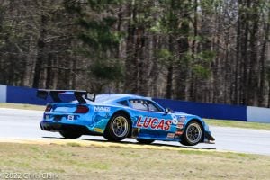 Tomy Drissi in his No. 8 Lucas Oil Ford Mustang