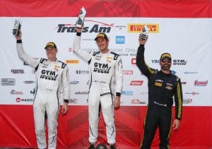 Matt Brabham celebrates victory at Indianapolis Motor Speedway