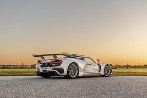 Hennessey Venom F5 Revolution on Forgeline GT1 5-Lug wheels, rear quarter