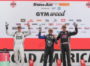 Justin Marks, Chris Dyson, and Boris Said on the TA Podium at Road America